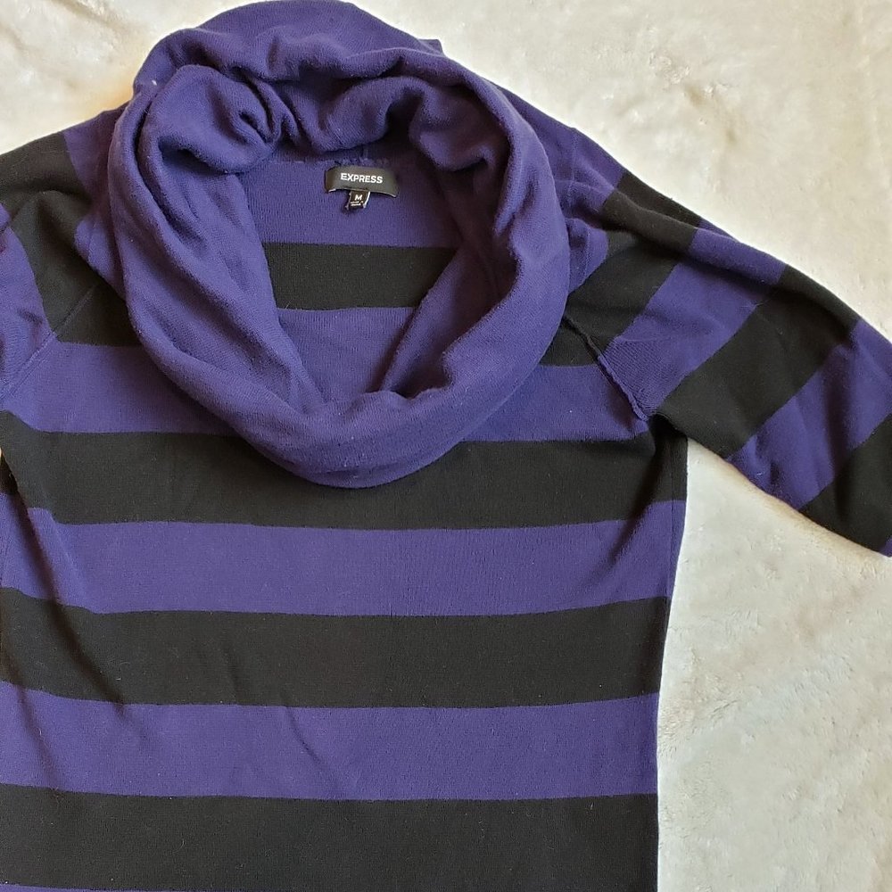 Express Short-Sleeved Cowl Neck Sweater, Size M